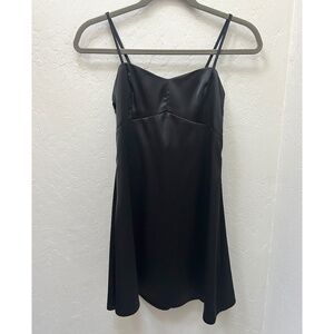 Black Bella Bow-Back Satin Mini Dress